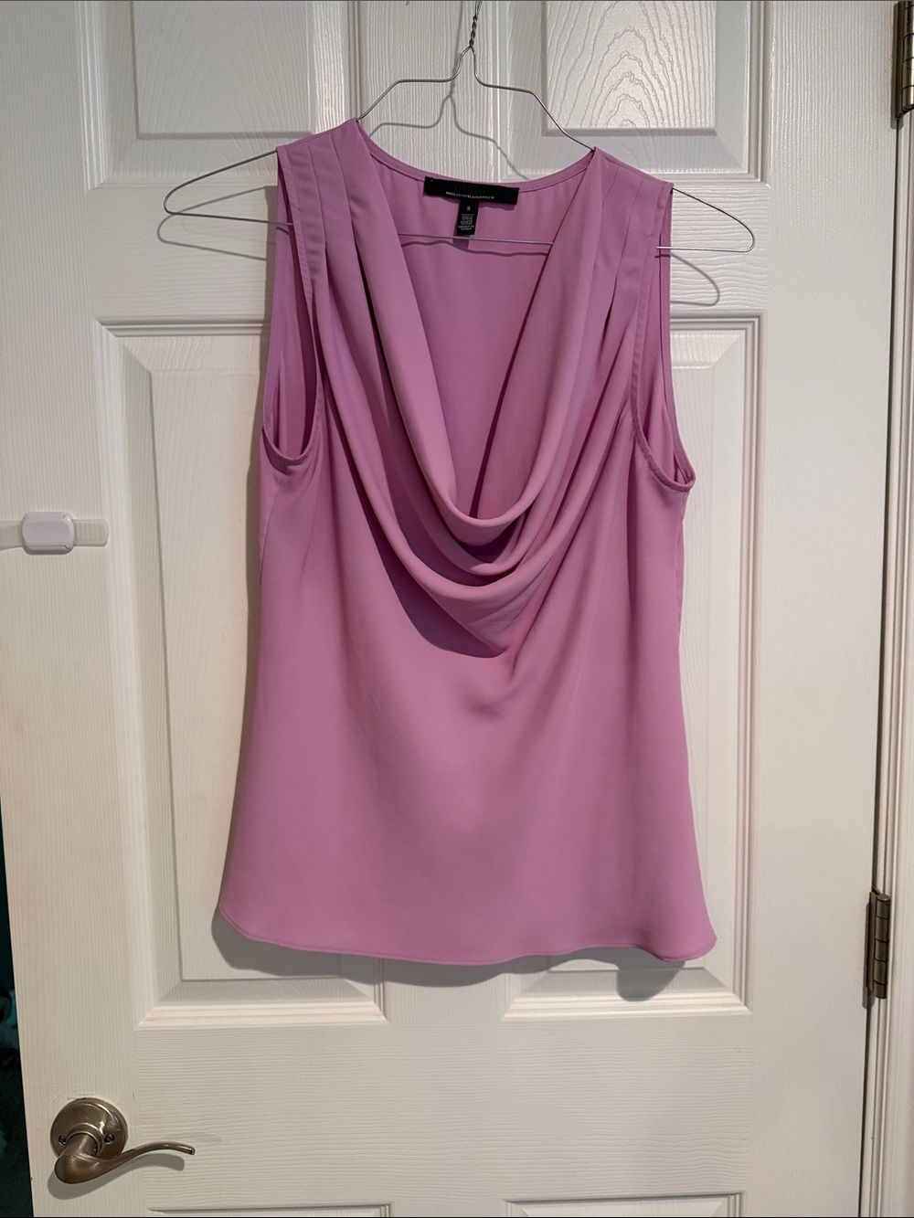 White House Black Market Lavender Pink Draped Cowl Neck Sleeveless Top